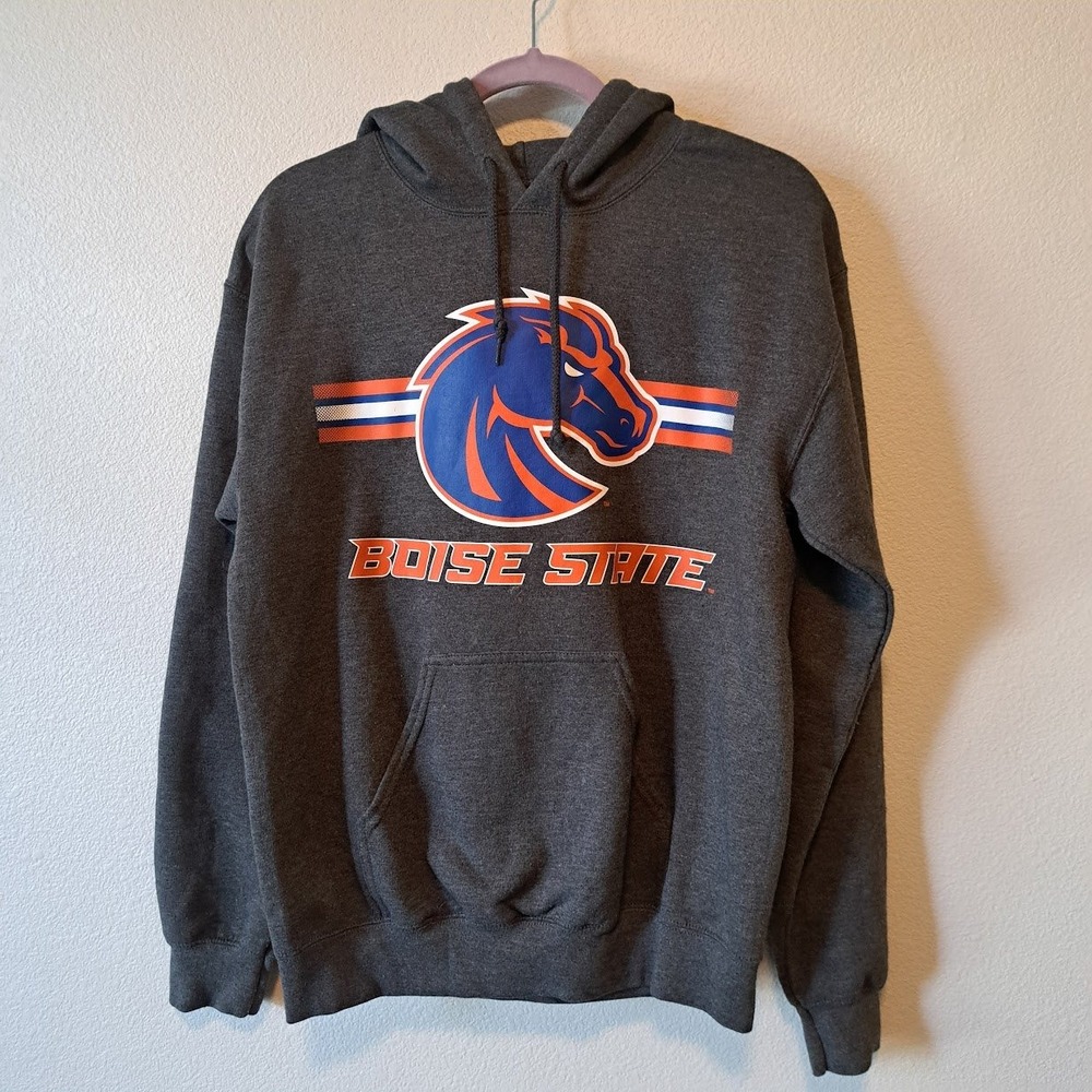 Boise State Broncos Hoodie Mens Small Charcoal Heather Grey Sweatshirt